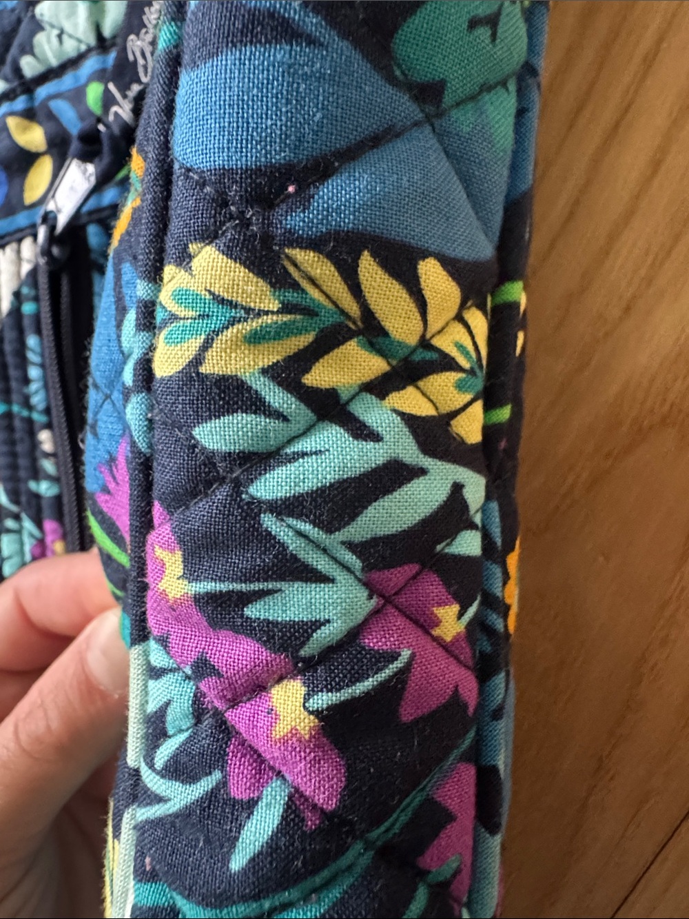 Vera Bradley Floral Quilted Crossbody Bag Blue Green Multicolor Shoulder Purse - Picture 10 of 12